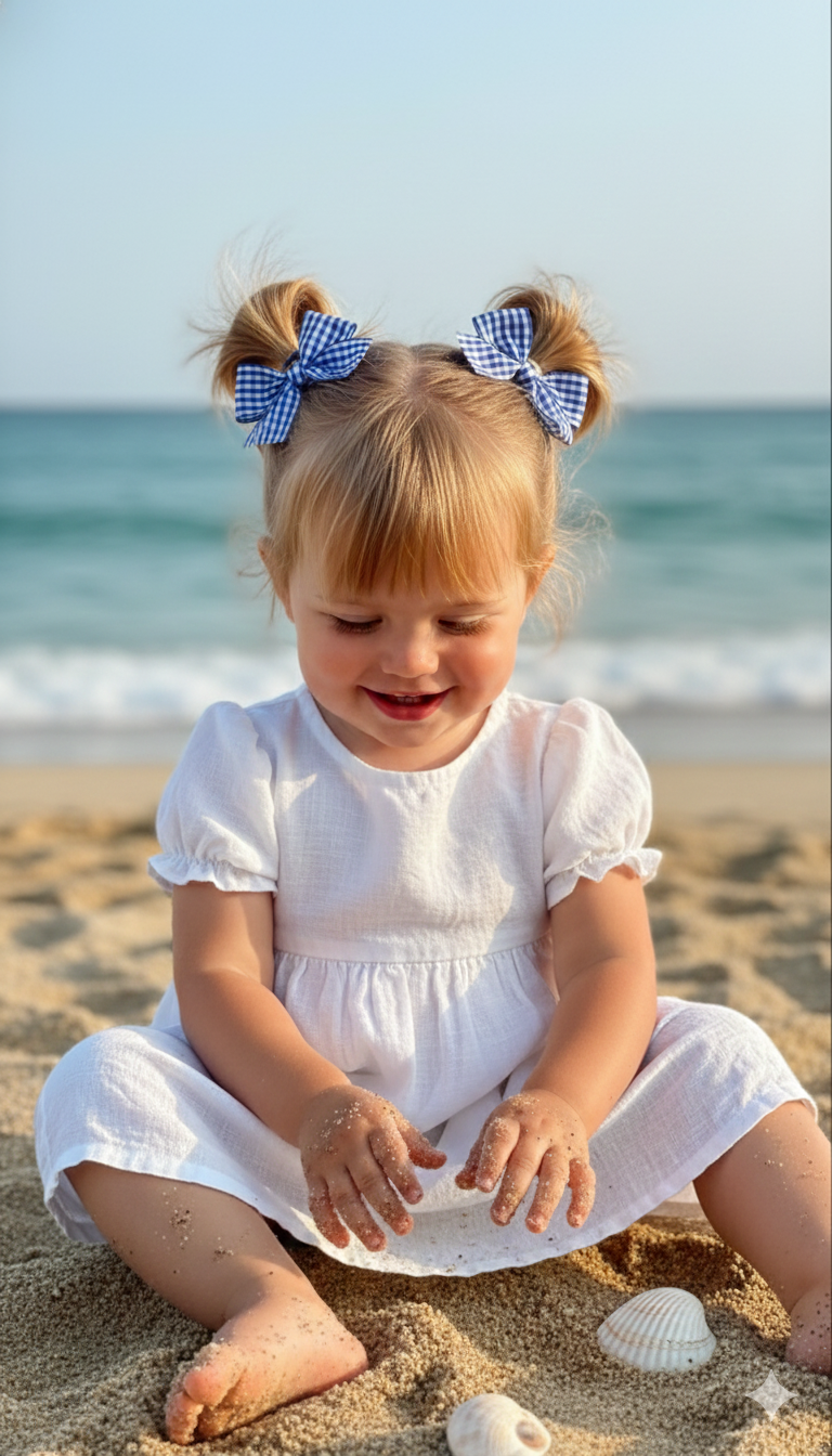 Lazos cuadrillé Azul | Par de pinches