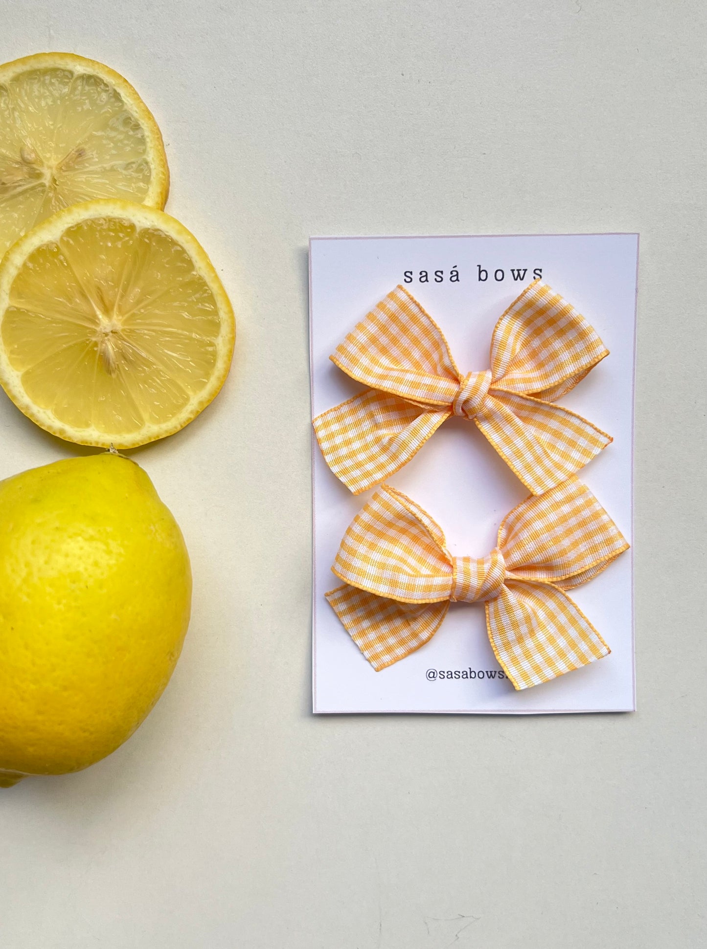 Lazos cuadrillé Amarillo | Par de pinches