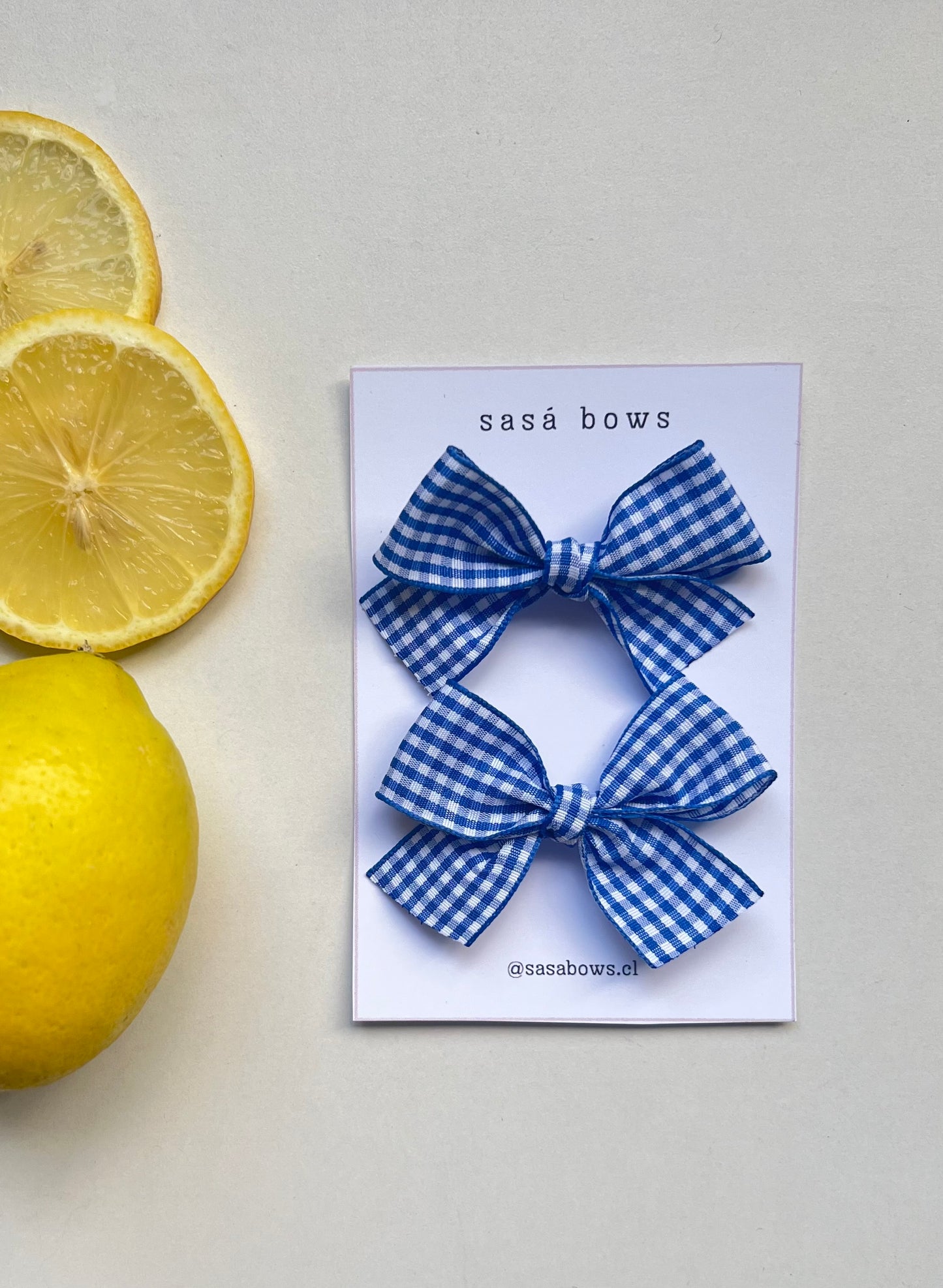 Lazos cuadrillé Azul | Par de pinches