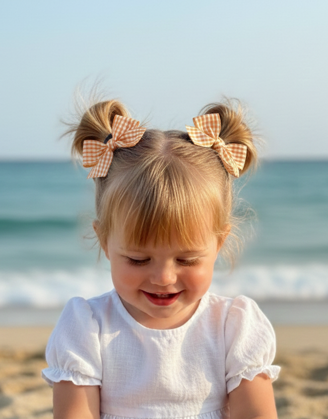 Lazos cuadrillé Amarillo | Par de pinches