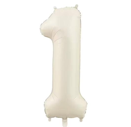 Globo Número 1 Beige Mate para Primer Añito