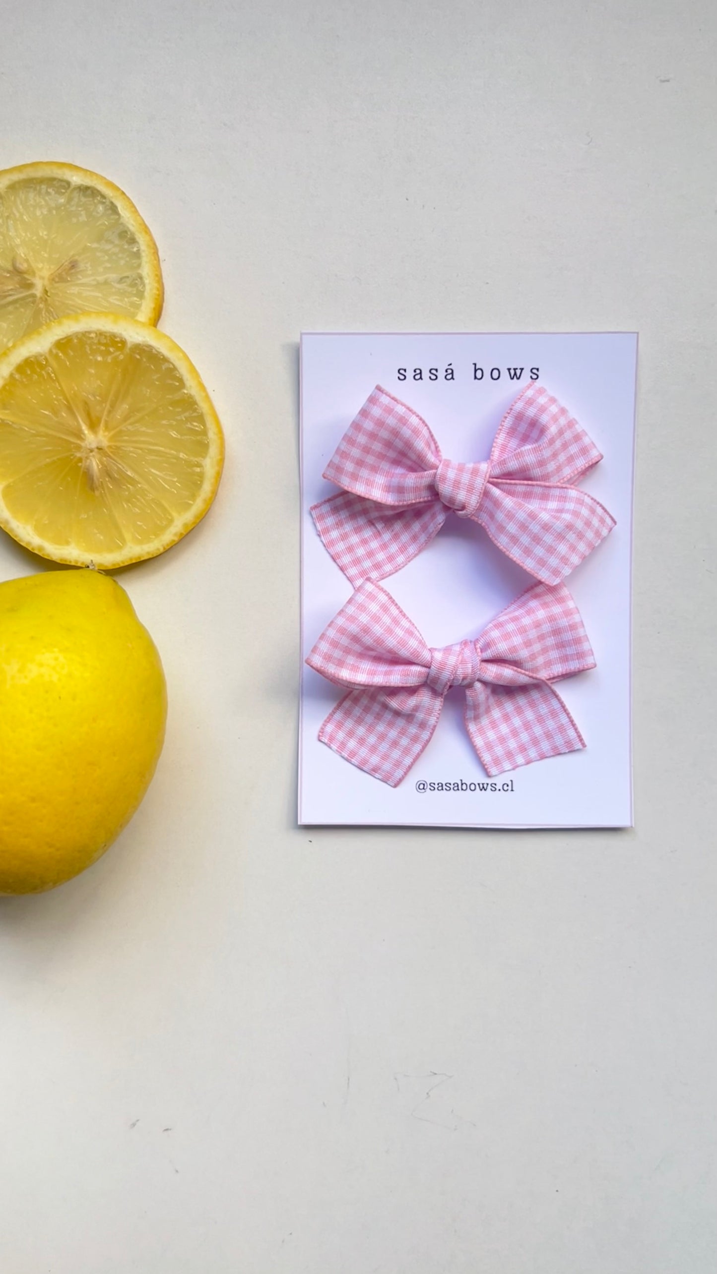 Lazos Cuadrillé Rosado Par para Niña