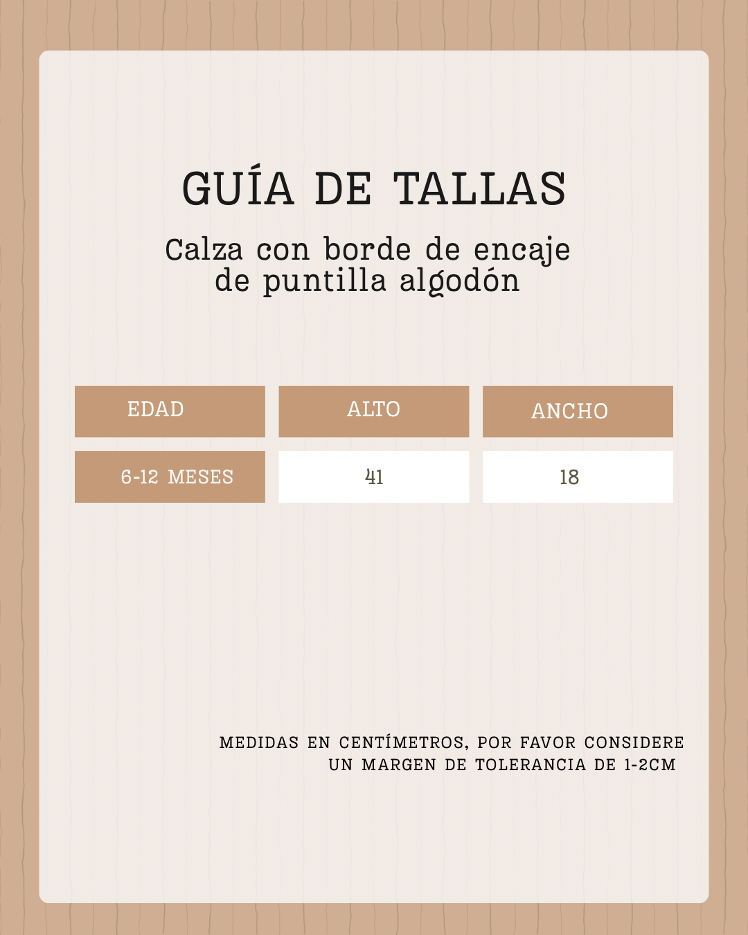 Calza con borde encaje de puntilla